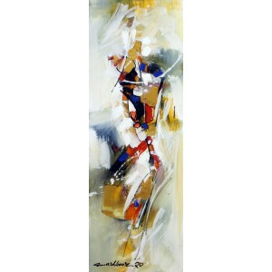Mashkoor Raza, 36 x 12 Inch, Oil on Canvas, Abstract Painting, AC-MR-403